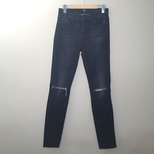 7 For All Mankind the Skinny Black Jeans Size 26